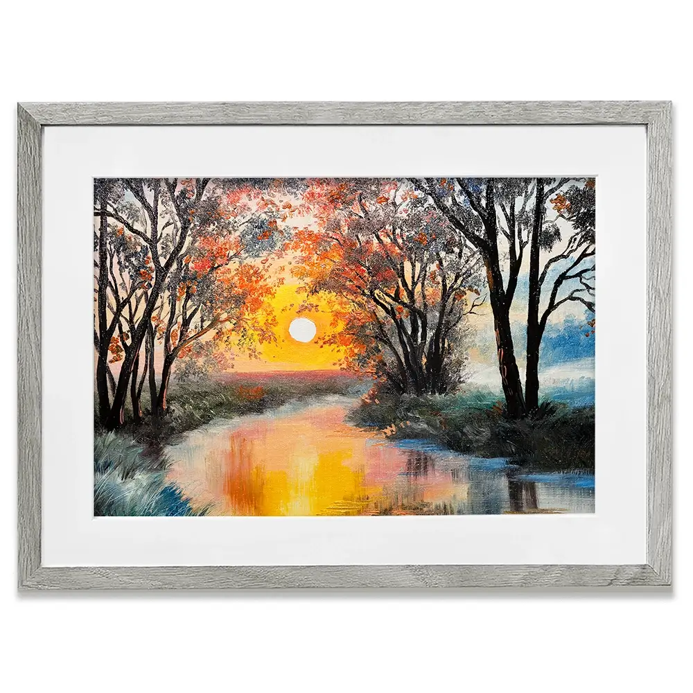River In The Evening Sun Framed Art Print River In The Evening Sun Framed Art Print wall art product Fresh Stock / Shutterstock