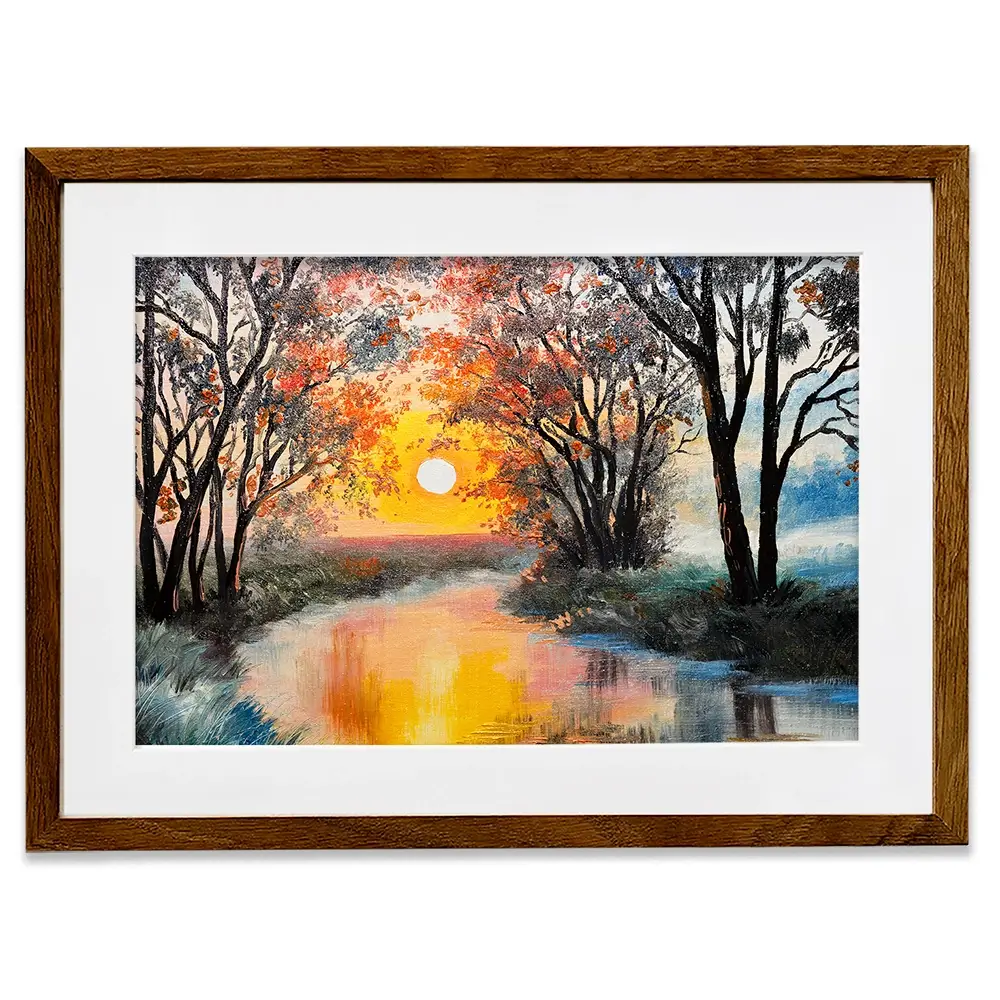 River In The Evening Sun Framed Art Print River In The Evening Sun Framed Art Print wall art product Fresh Stock / Shutterstock