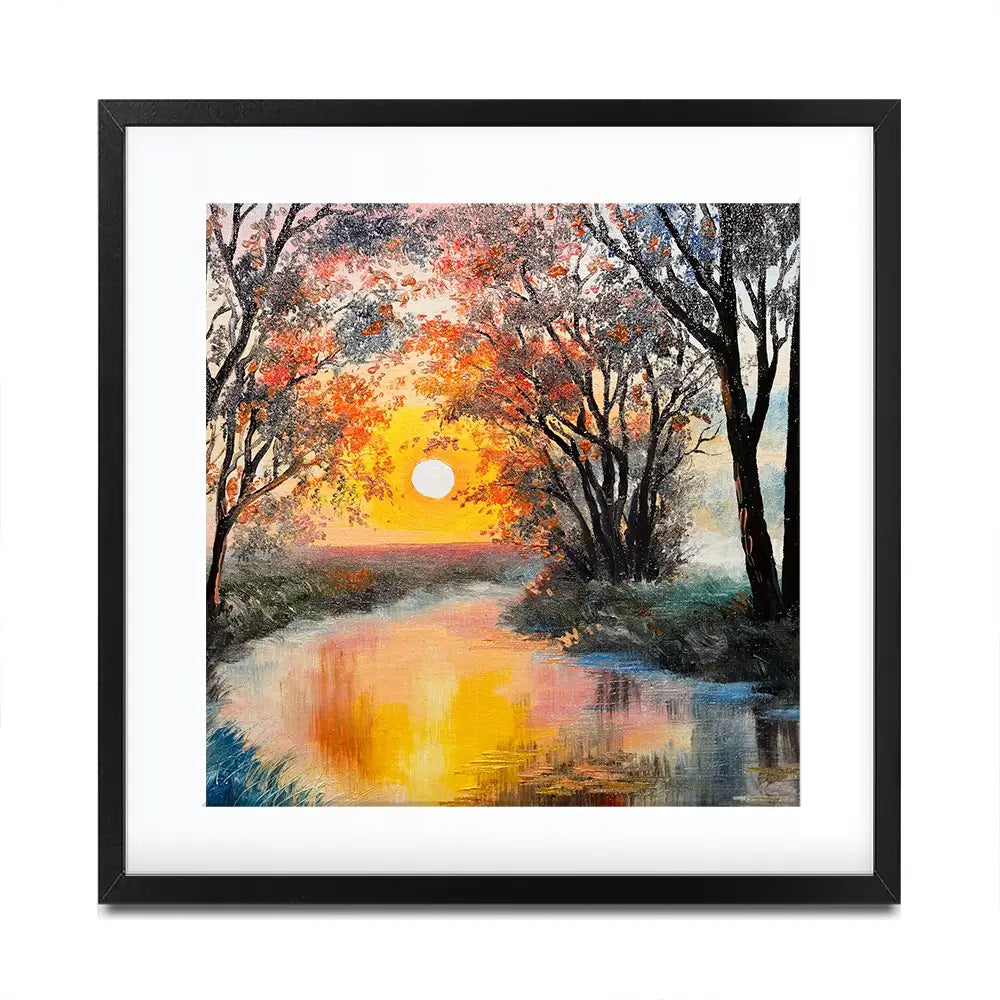 River In The Evening Sun Square Framed Art Print River In The Evening Sun Square Framed Art Print wall art product Fresh Stock / Shutterstock