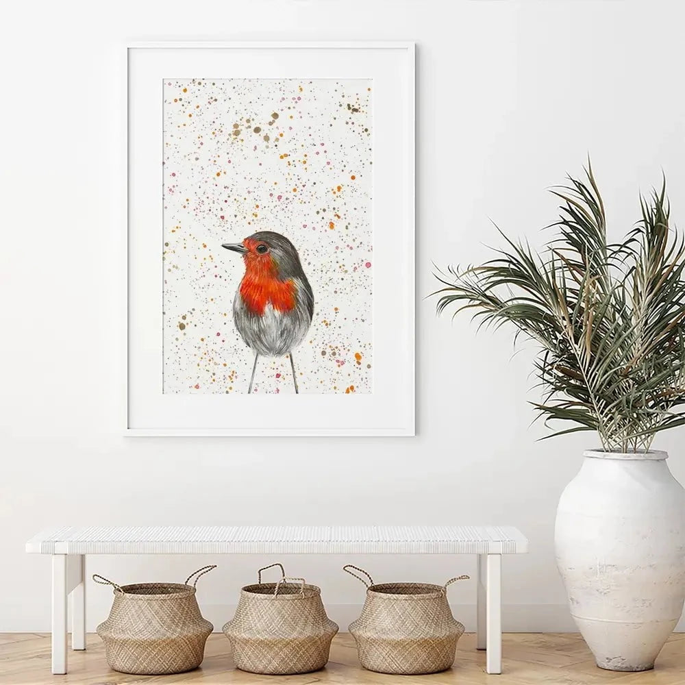 Robin Framed Art Print Robin Framed Art Print wall art product Emma LC Art