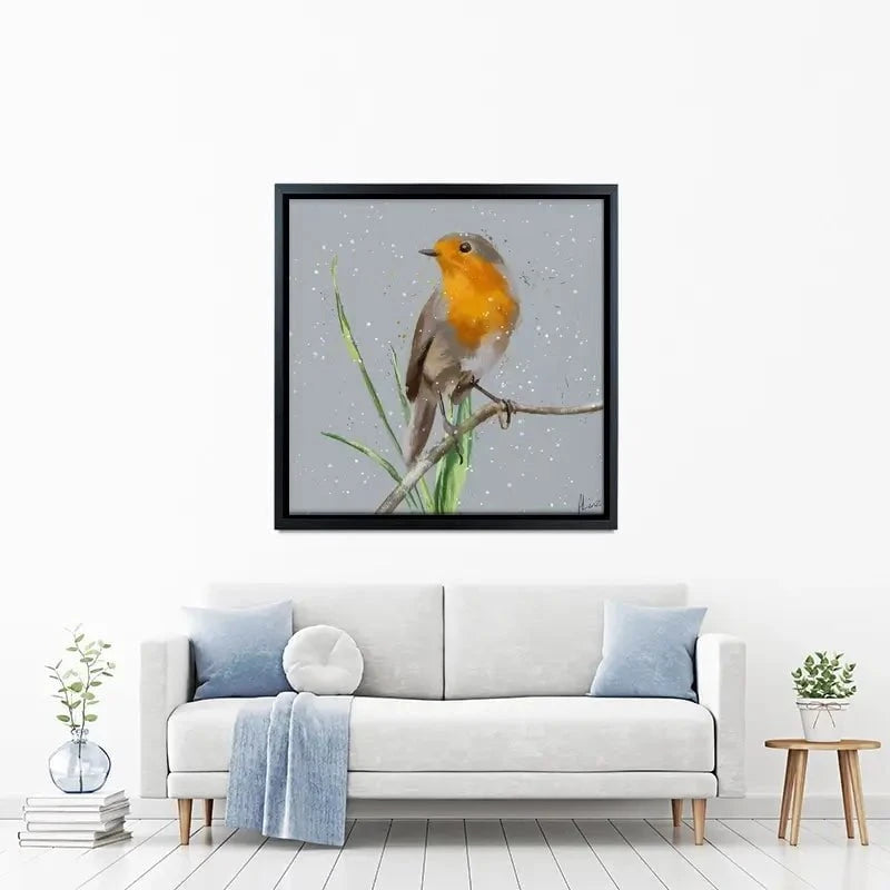 Robin In The Snow Canvas Print Robin In The Snow Canvas Print wall art product Aimee Linzi