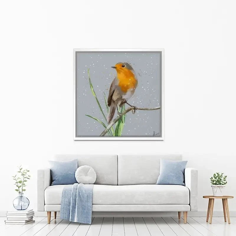 Robin In The Snow Canvas Print Robin In The Snow Canvas Print wall art product Aimee Linzi