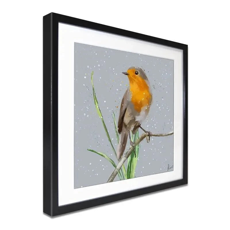 Robin In The Snow Framed Art Print Robin In The Snow Framed Art Print wall art product Aimee Linzi
