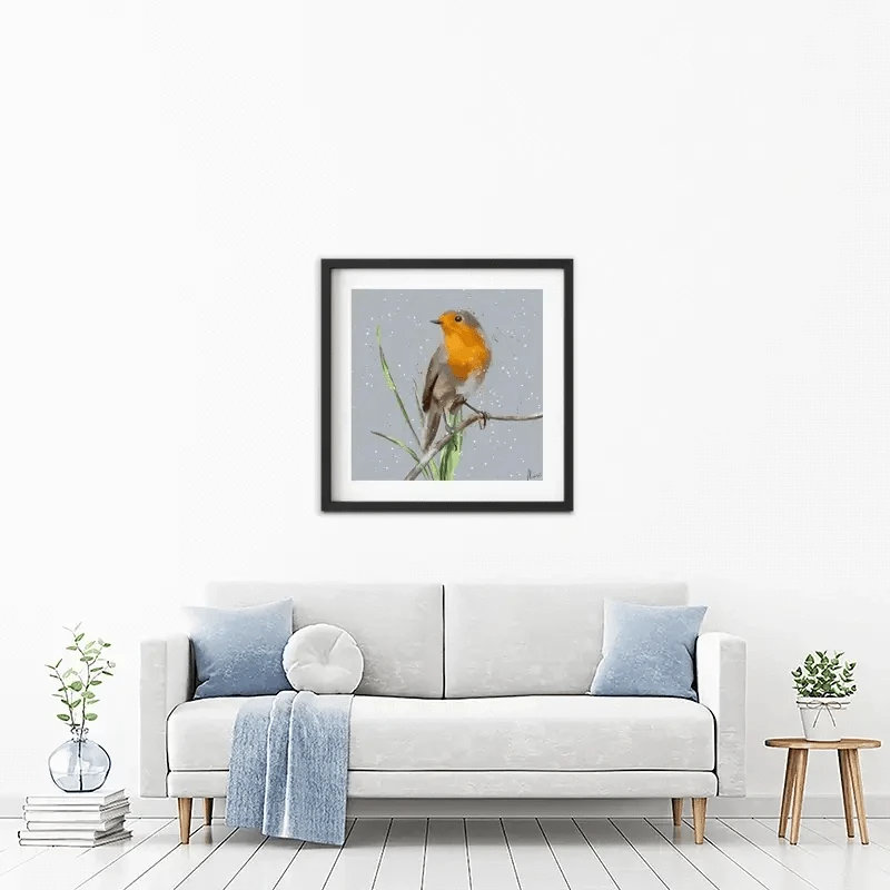 Robin In The Snow Framed Art Print Robin In The Snow Framed Art Print wall art product Aimee Linzi