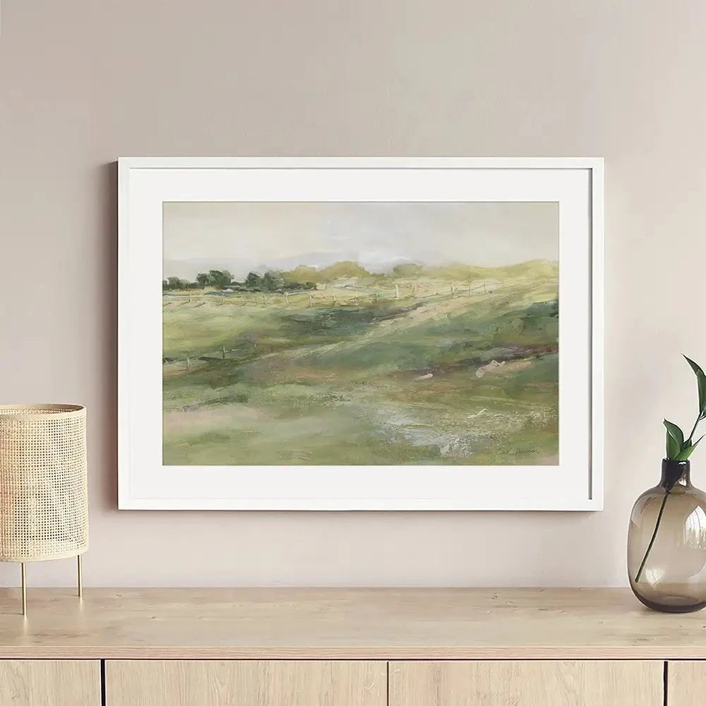 Rolling Fenceline Framed Art Print Rolling Fenceline Framed Art Print wall art product Carol Robinson