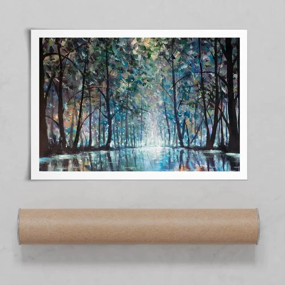 Romantic Rainy Blue Art Print Romantic Rainy Blue Art Print | Romantic Rainy Blue Art Prints Design wall art product Valery Rybakow / Shutterstock