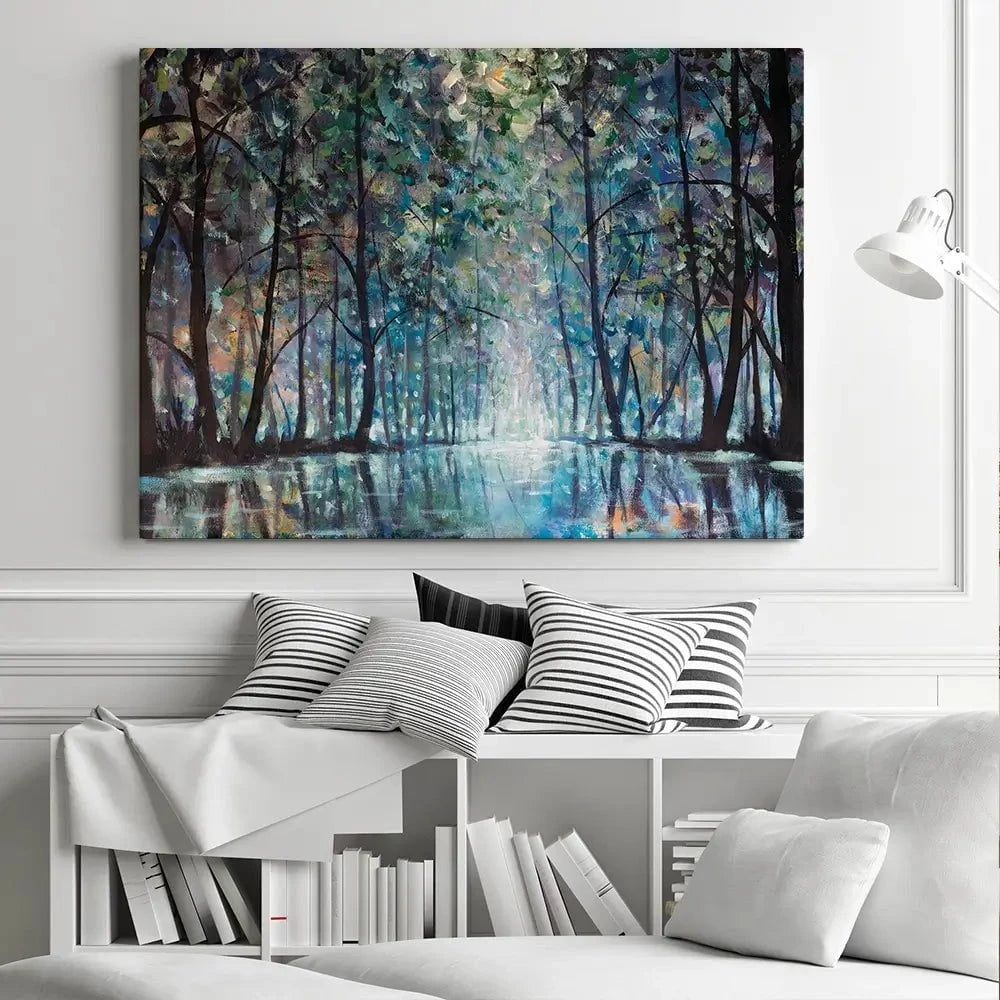 Romantic Rainy Blue Canvas Print Romantic Rainy Blue Canvas Print | Romantic Rainy Blue Canvas Wall Art wall art product Valery Rybakow / Shutterstock