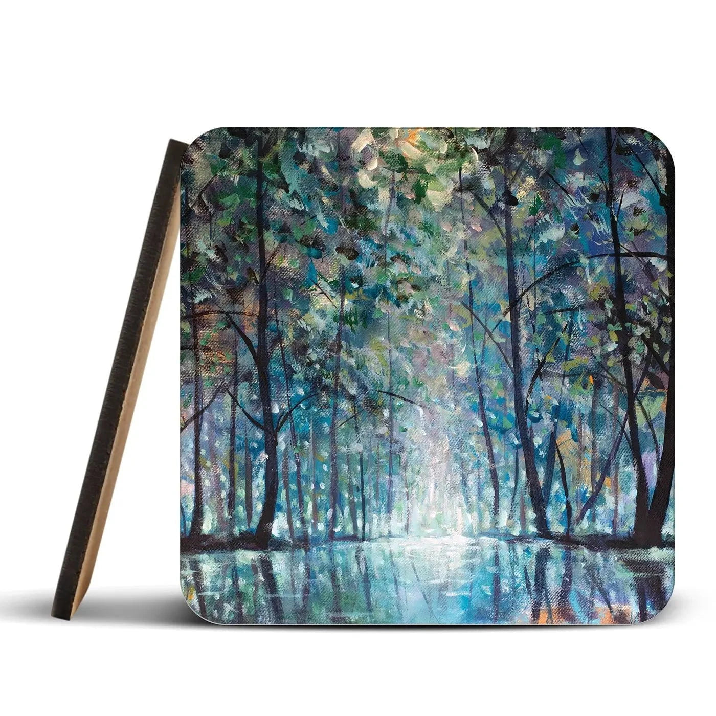 Romantic Rainy Blue Coaster Set Romantic Rainy Blue Coaster Set | Romantic Rainy Blue Designer Coaster wall art product Valery Rybakow / Shutterstock