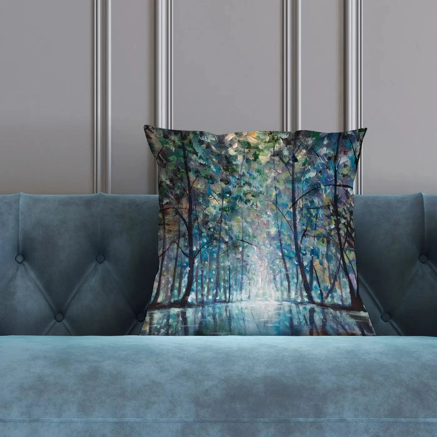 Romantic Rainy Blue Cushion Romantic Rainy Blue Cushion wall art product Valery Rybakow / Shutterstock