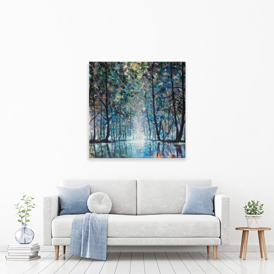 Romantic Rainy Blue Square Canvas Print wall art product Valery Rybakow / Shutterstock