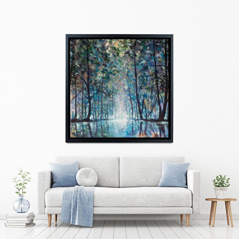 Romantic Rainy Blue Square Canvas Print wall art product Valery Rybakow / Shutterstock