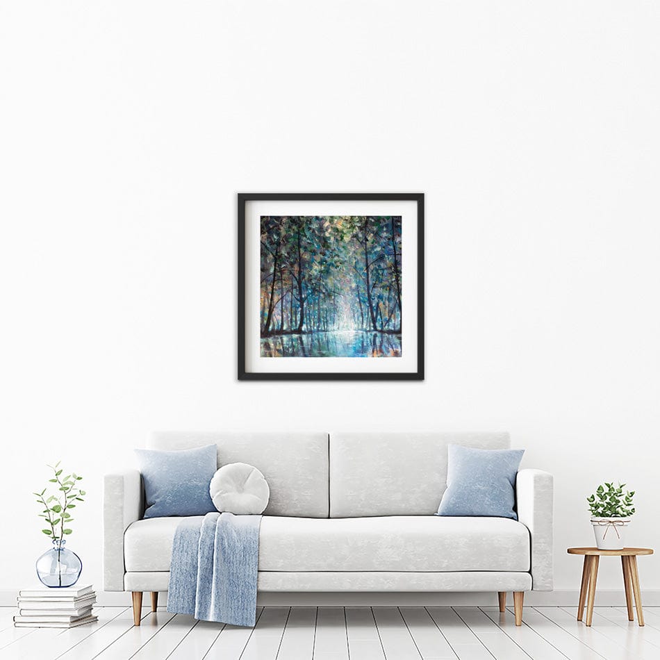 Romantic Rainy Blue Square Framed Art Print wall art product Valery Rybakow / Shutterstock