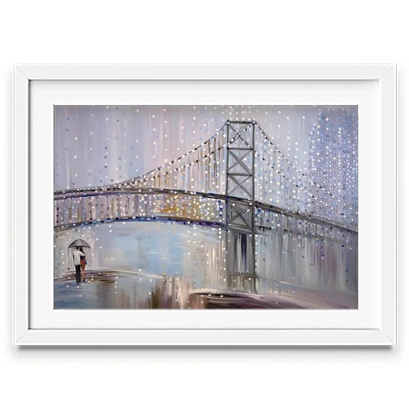 Romantic Rainy Date Framed Art Print Romantic Rainy Date Framed Art Print wall art product Ekaterina Ermilkina