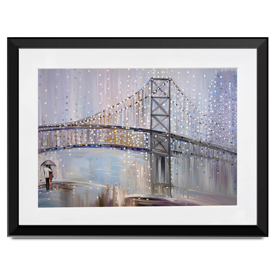 Romantic Rainy Date Framed Art Print Romantic Rainy Date Framed Art Print wall art product Ekaterina Ermilkina