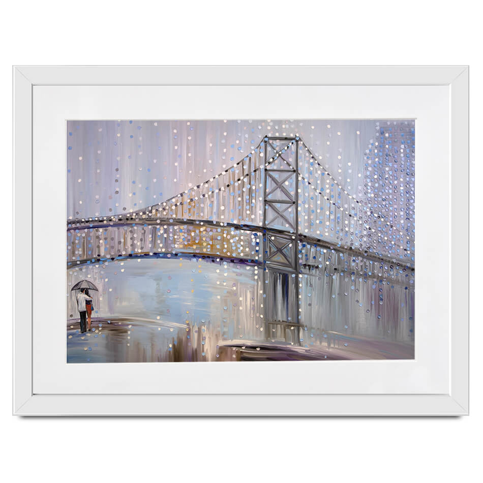 Romantic Rainy Date Framed Art Print Romantic Rainy Date Framed Art Print wall art product Ekaterina Ermilkina