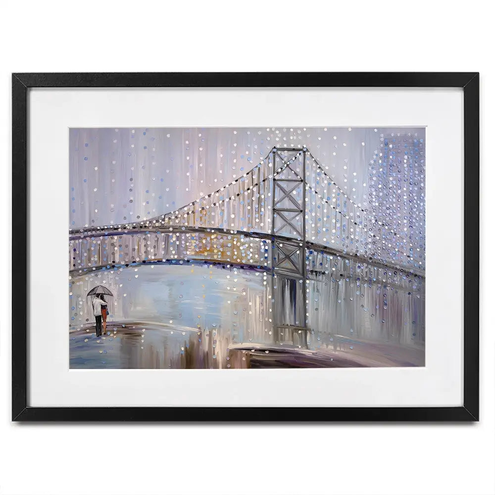 Romantic Rainy Date Framed Art Print Romantic Rainy Date Framed Art Print wall art product Ekaterina Ermilkina