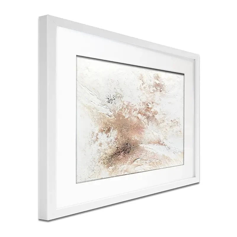 Rose Gold Snow Framed Art Print Rose Gold Snow Framed Art Print wall art product Alyson Storms - Independent