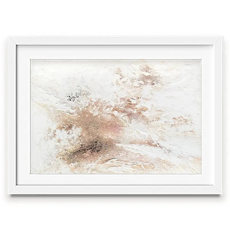 Rose Gold Snow Framed Art Print Rose Gold Snow Framed Art Print wall art product Alyson Storms - Independent