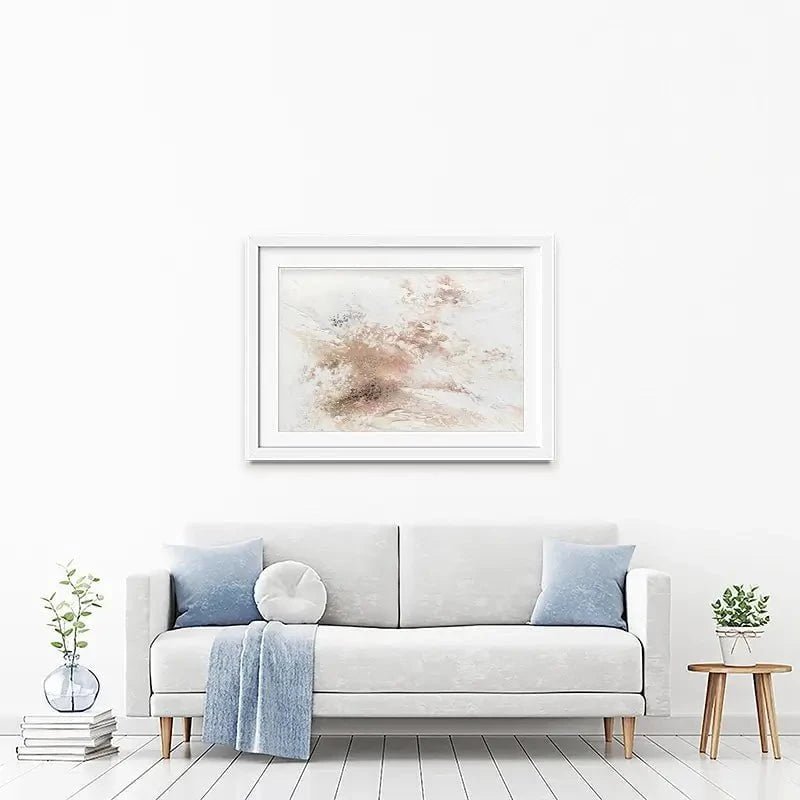 Rose Gold Snow Framed Art Print Rose Gold Snow Framed Art Print wall art product Alyson Storms - Independent