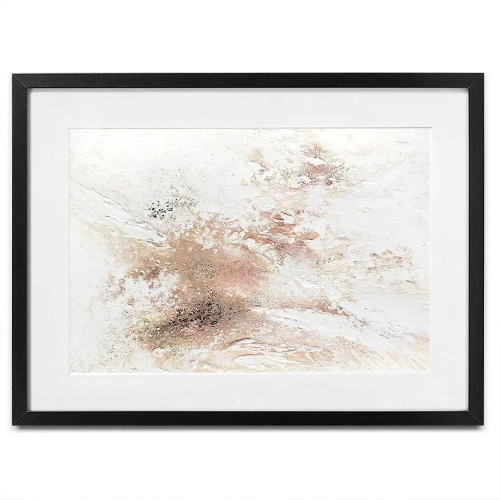 Rose Gold Snow Framed Art Print Rose Gold Snow Framed Art Print wall art product Alyson Storms - Independent