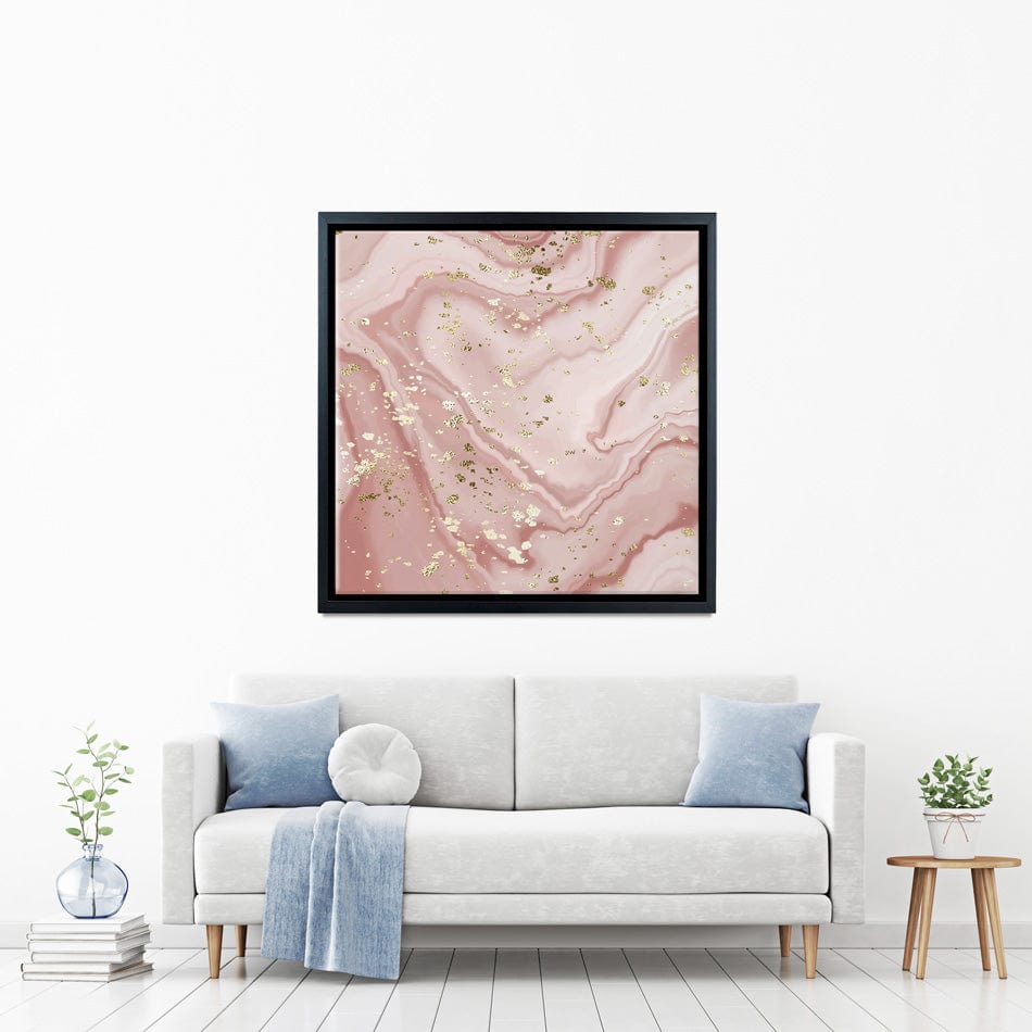 Rose Marble Speckles Square Canvas Print wall art product NikaMooni / Shutterstock