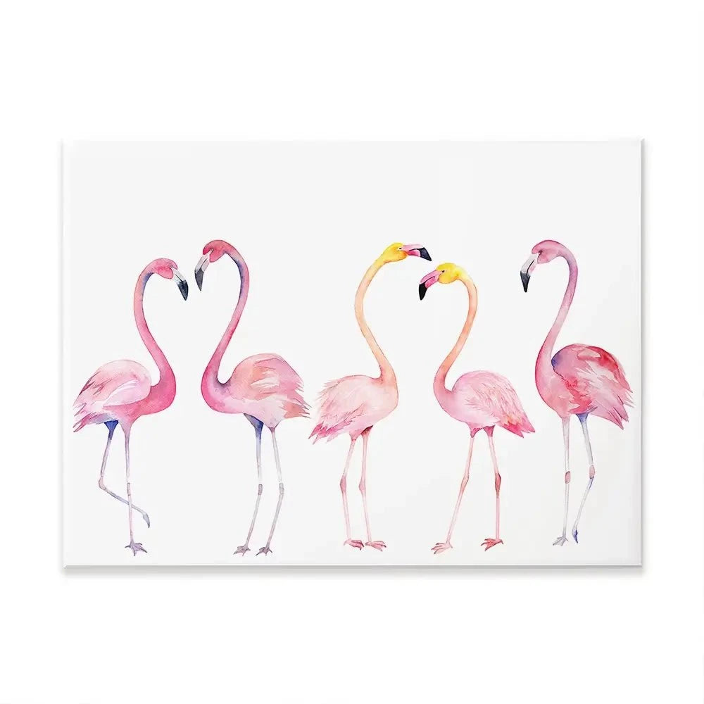 Row Of Flamingos Canvas Print Row Of Flamingos Canvas Print wall art product Naticka / Shutterstock