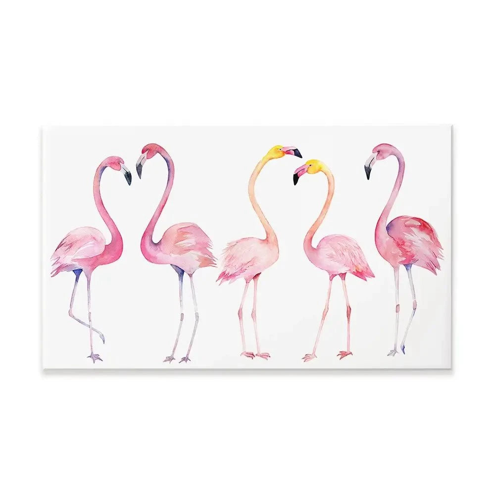 Row Of Flamingos Canvas Print Row Of Flamingos Canvas Print wall art product Naticka / Shutterstock