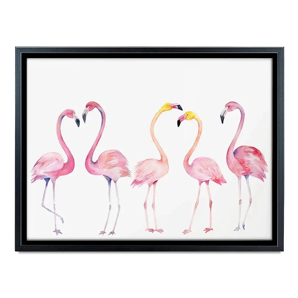 Row Of Flamingos Canvas Print Row Of Flamingos Canvas Print wall art product Naticka / Shutterstock