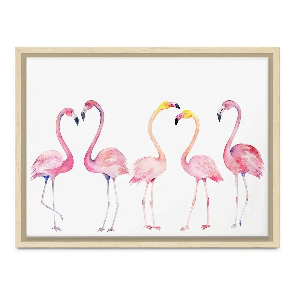 Row Of Flamingos Canvas Print Row Of Flamingos Canvas Print wall art product Naticka / Shutterstock