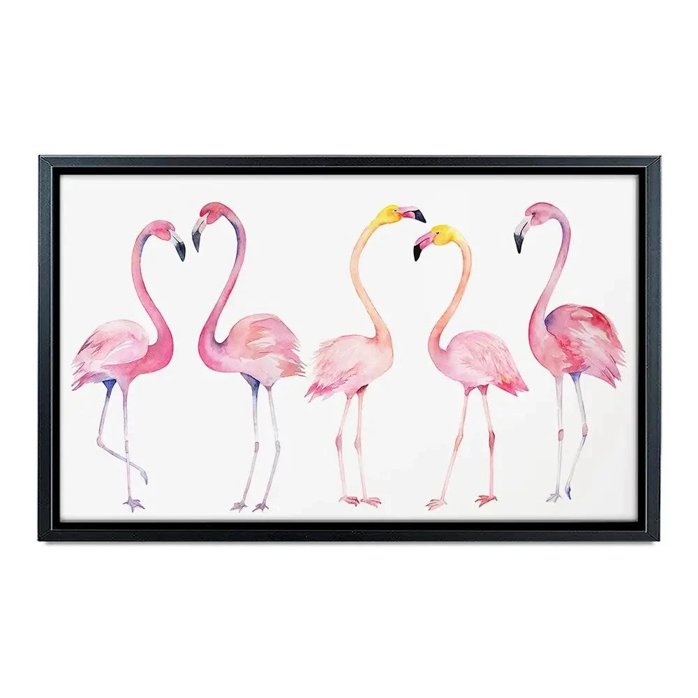Row Of Flamingos Canvas Print Row Of Flamingos Canvas Print wall art product Naticka / Shutterstock