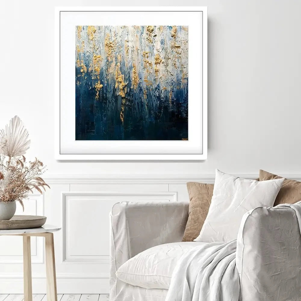 Royal Blue Square Framed Art Print Royal Blue Square Framed Art Print wall art product Osnat Tzadok