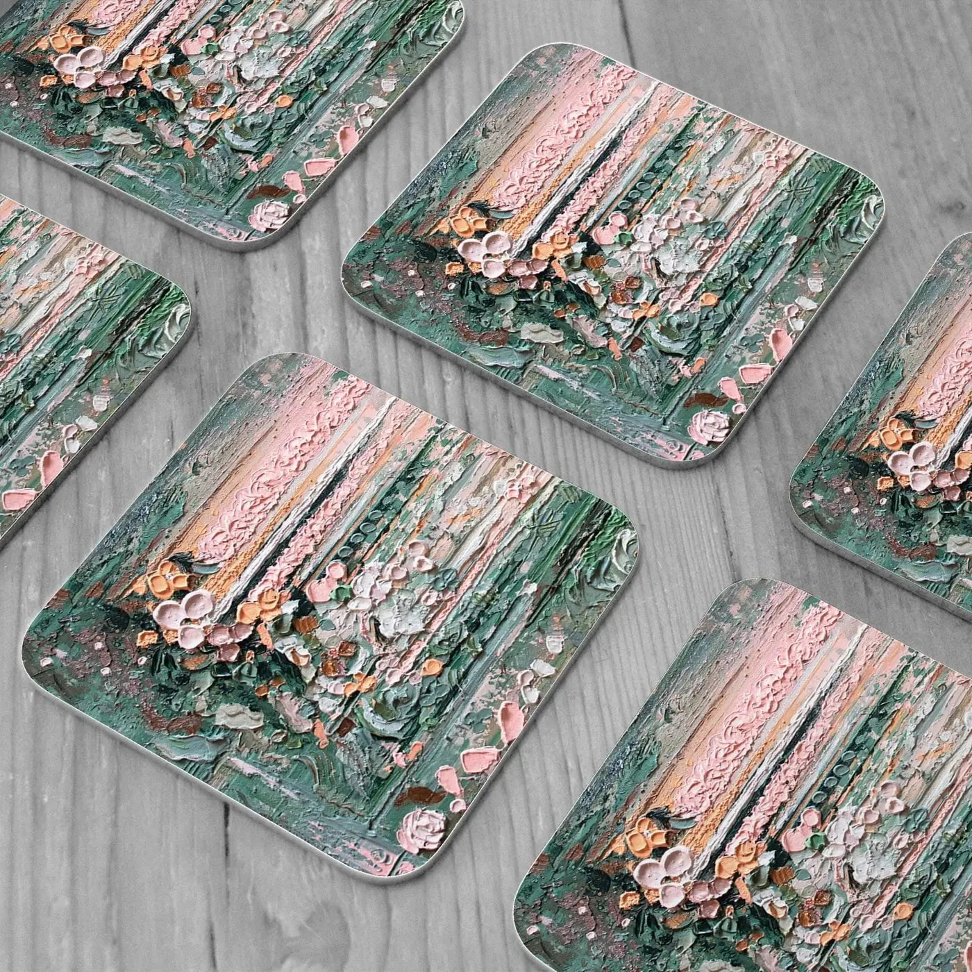 Sage Coaster Set Rainbow Soul Tree Coaster Set | Rainbow Soul Tree Art Coasters wall art product Nada Khatib