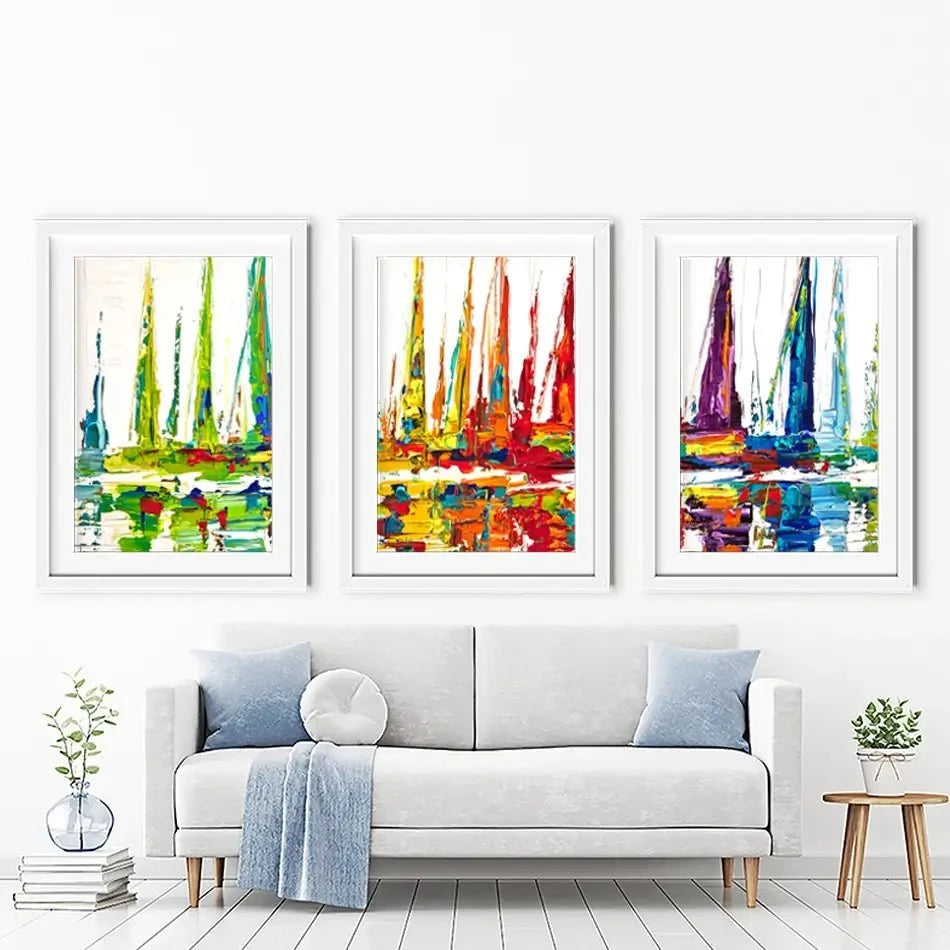 Sail With Me Framed Art Print Trio Sail With Me Framed Art Print Trio wall art product Osnat Tzadok