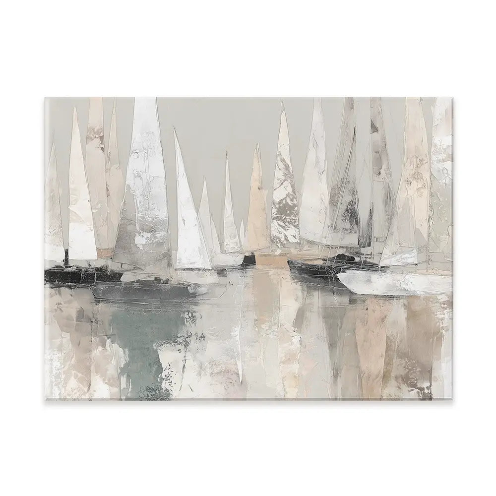 Sailboat Cluster At Bay Canvas Print Sailboat Cluster At Bay Canvas Print wall art product Chromatic Storm Studio