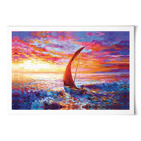 Sailboat Sunset Art Print Sailboat Sunset Art Print wall art product Leon Devenice