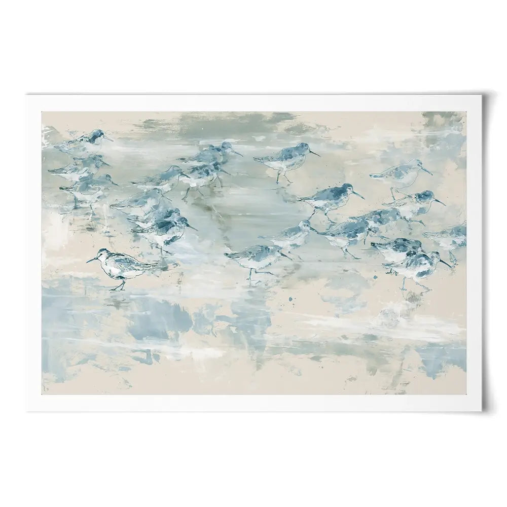 Sandpipers Tide Line Reverie Art Print Sandpipers Tide Line Reverie Art Print wall art product Chromatic Storm Studio