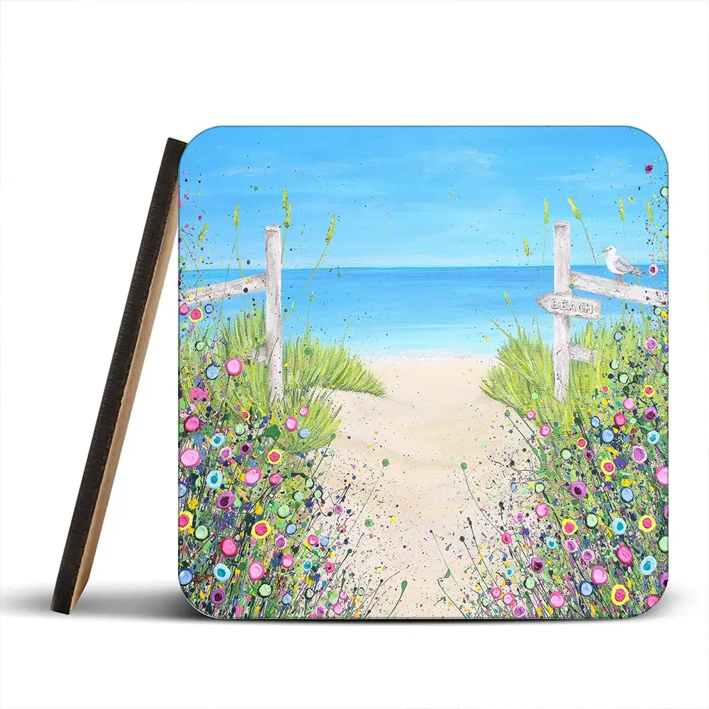 Sandy Toes And Salty Kisses Coaster Set Sandy Toes And Salty Kisses Coaster Set wall art product Jo Gough