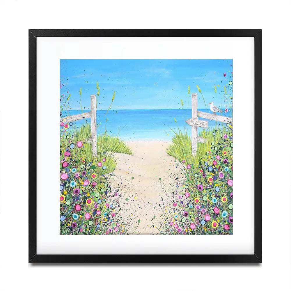 Sandy Toes And Salty Kisses Square Framed Art Print Sandy Toes And Salty Kisses Square Framed Art Print wall art product Jo Gough
