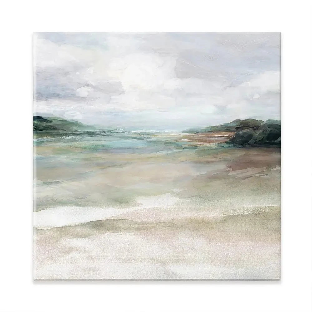 Sandy Waters Edge Square Canvas Print Sandy Waters Edge Square Canvas Print wall art product Carol Robinson