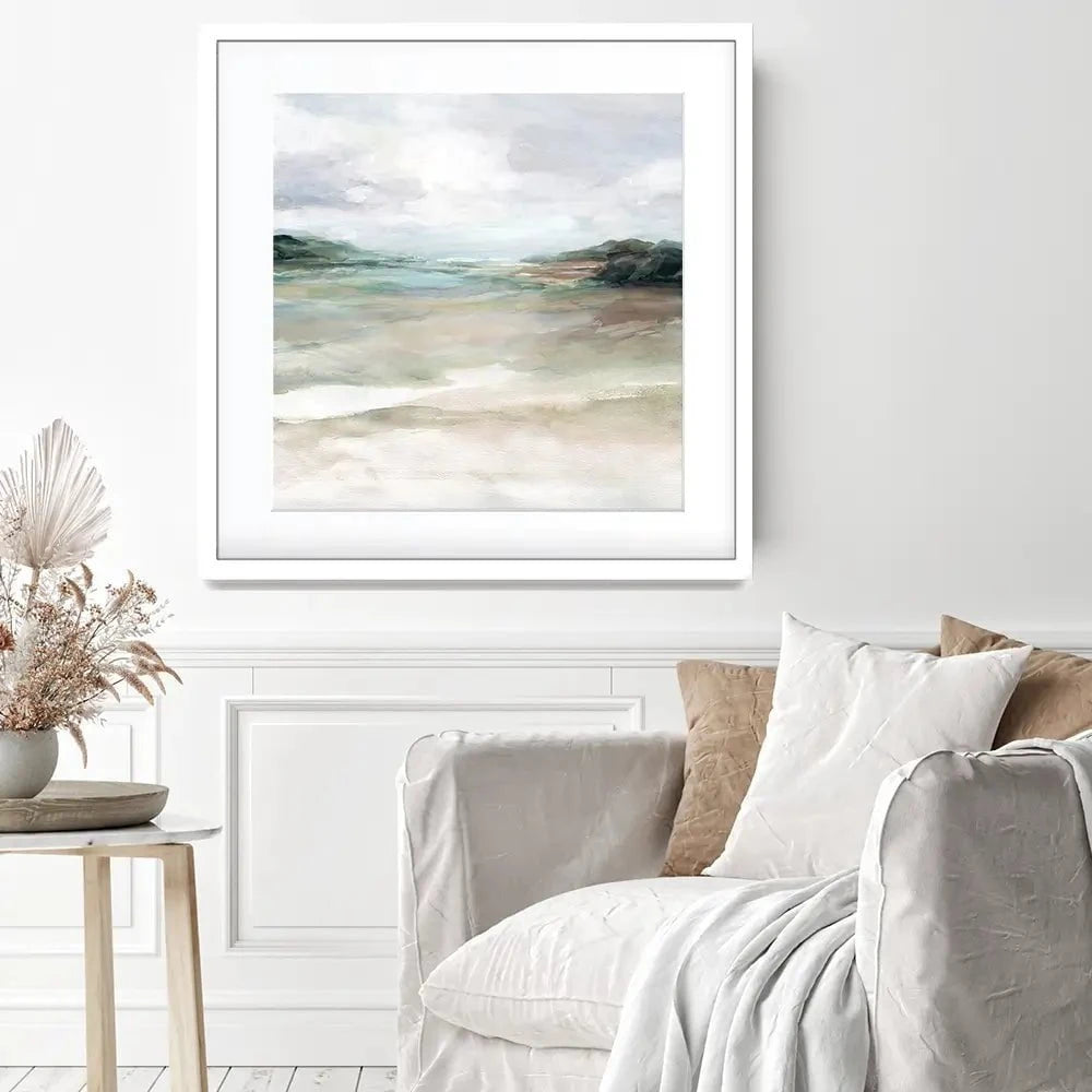 Sandy Waters Edge Square Framed Art Print Sandy Waters Edge Square Framed Art Print wall art product Carol Robinson