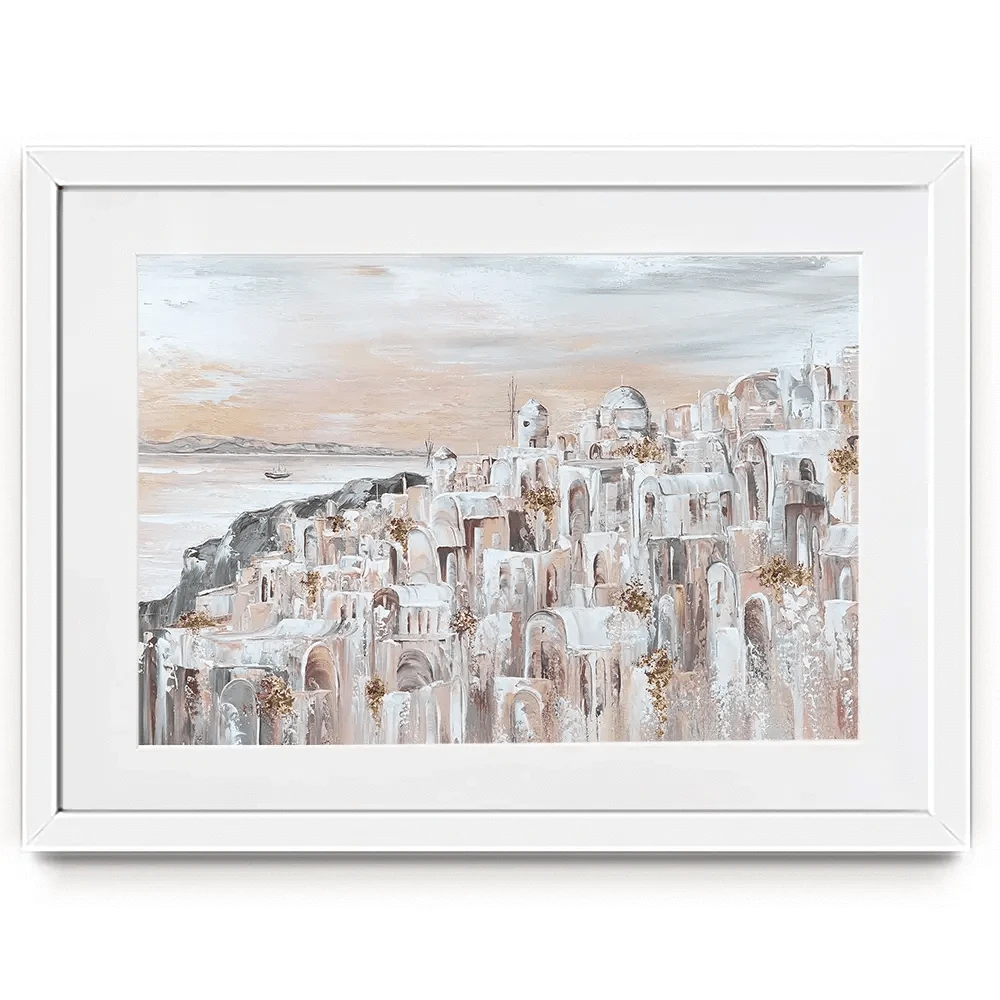 Santorini Oia Dreams Framed Art Print Santorini Oia Dreams Framed Art Print wall art product Isabella Karolewicz