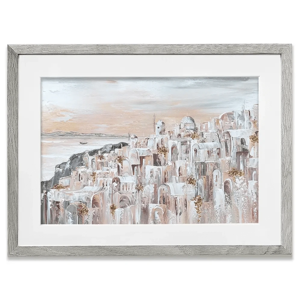 Santorini Oia Dreams Framed Art Print Santorini Oia Dreams Framed Art Print wall art product Isabella Karolewicz