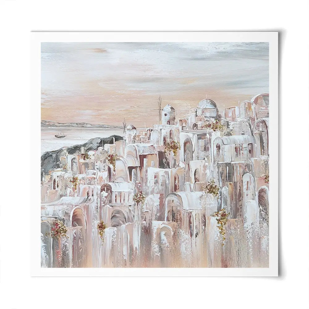 Santorini Oia Dreams Square Art Print Santorini Oia Dreams Square Art Print wall art product Art Print Shop