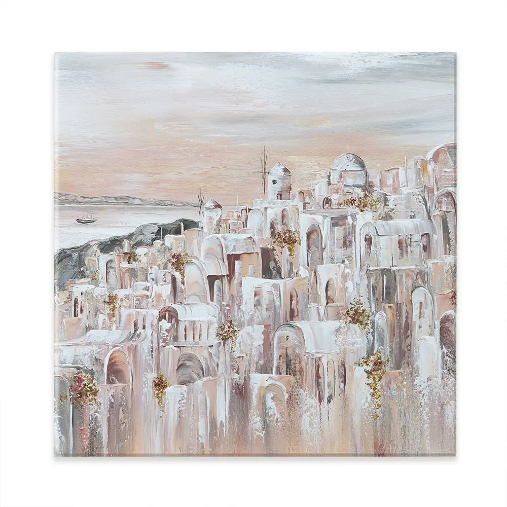 Santorini Oia Dreams Square Canvas Print Santorini Oia Dreams Square Canvas Print wall art product Art Print Shop