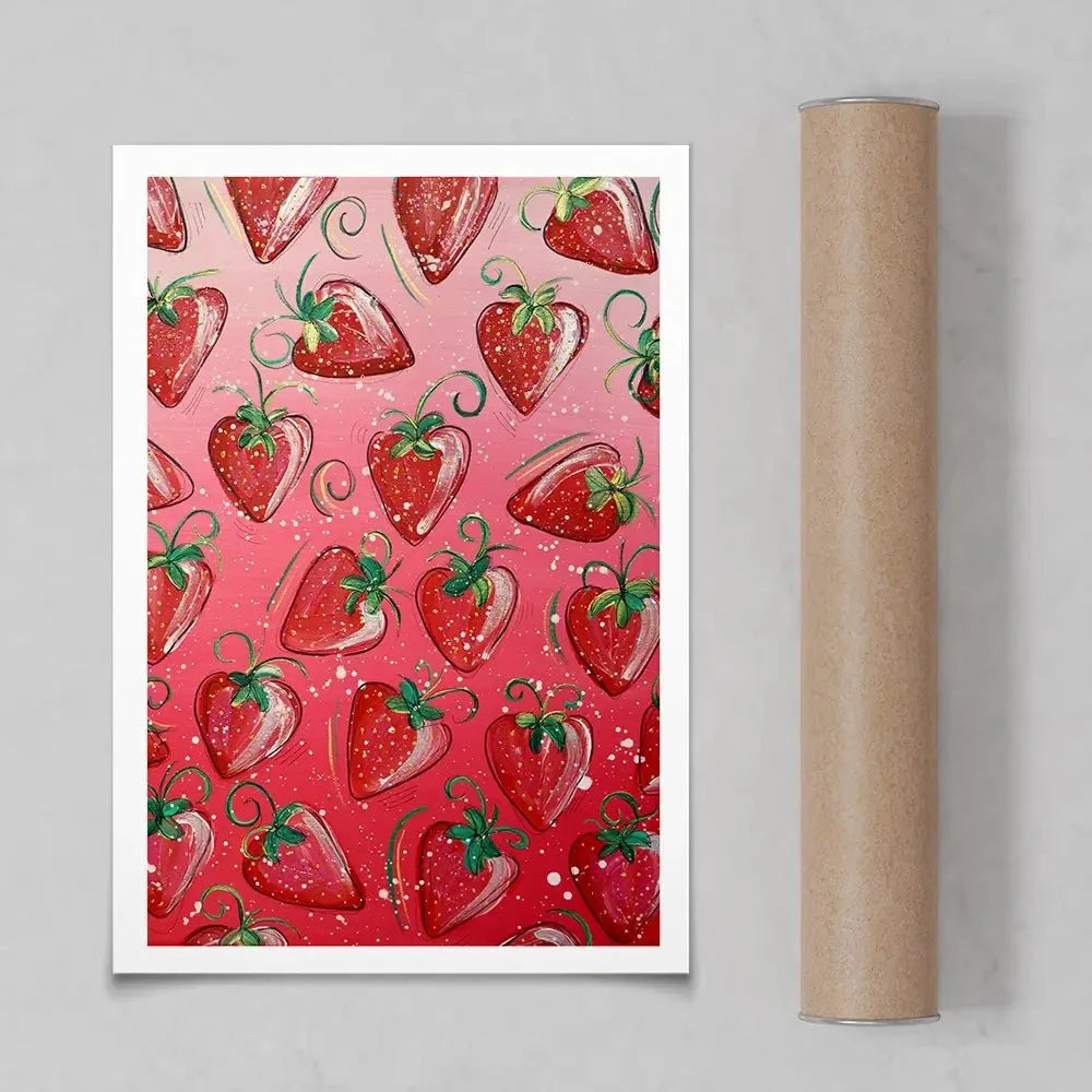 Sassy Strawberries Art Print Sassy Strawberries Art Print wall art product Elizabeth White