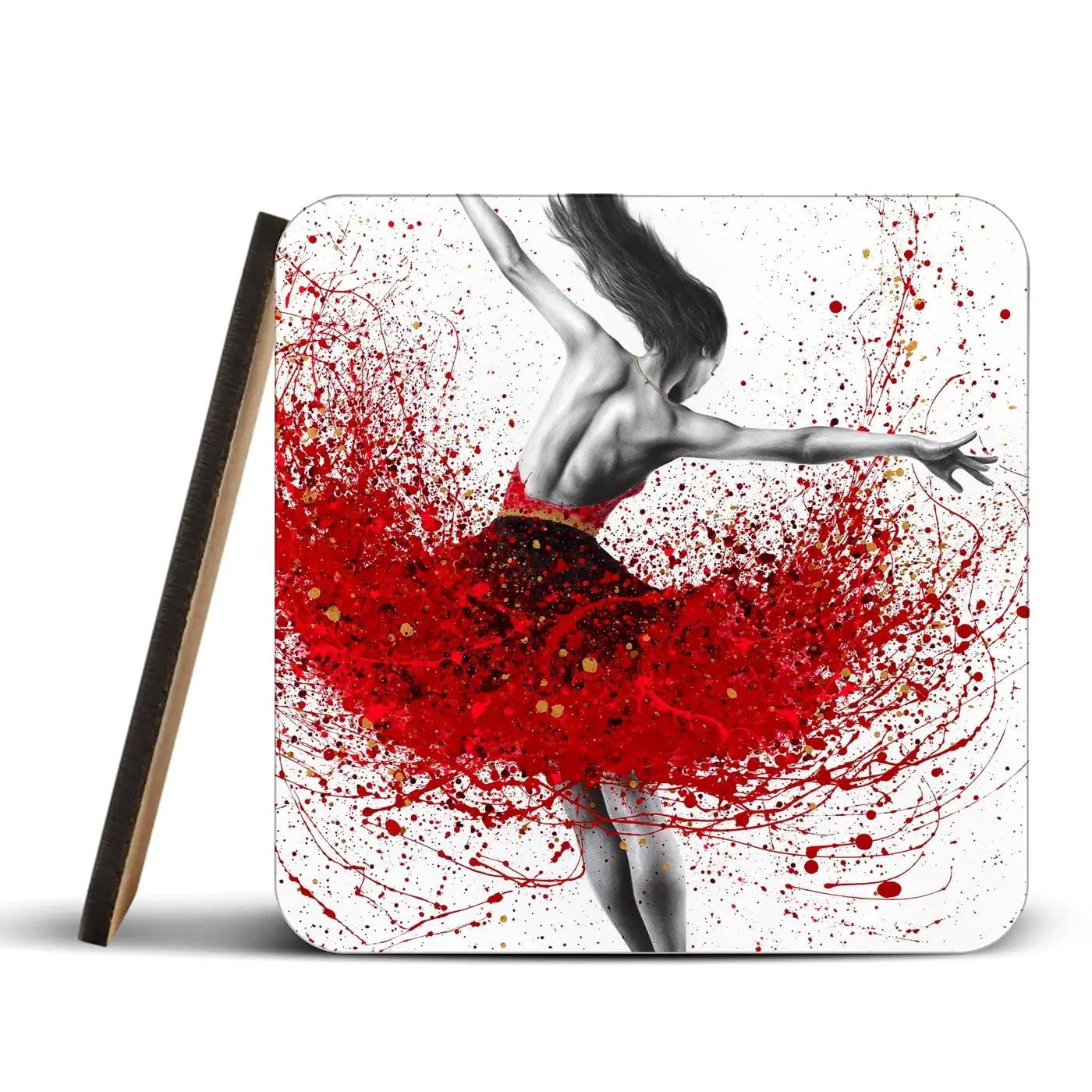 Scarlet Sensation Dance Coaster Set Rainbow Soul Tree Coaster Set | Rainbow Soul Tree Art Coasters wall art product Ashvin Harrison