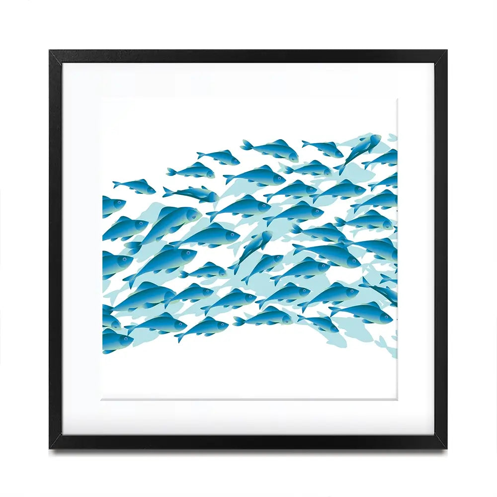 School Of Fish Square Framed Art Print School Of Fish Square Framed Art Print wall art product Galyna_P / Shutterstock