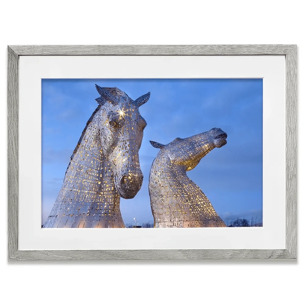 Scotland Kelpies At Night Framed Art Print Scotland Kelpies At Night Framed Art Print wall art product Gavin Ritchie / Shutterstock