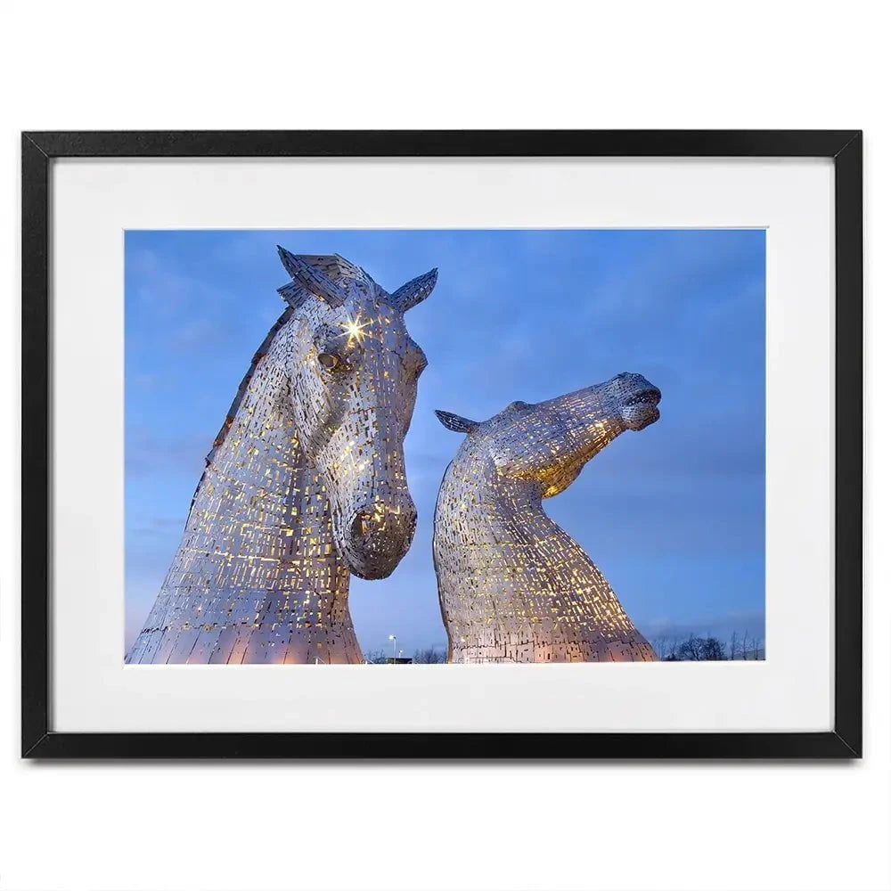Scotland Kelpies At Night Framed Art Print Scotland Kelpies At Night Framed Art Print wall art product Gavin Ritchie / Shutterstock