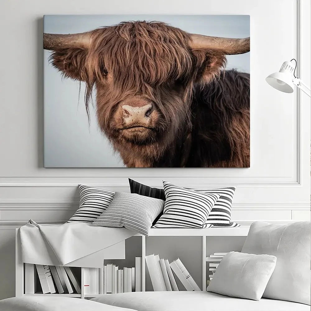 Scottish Brown Highland Cattle Canvas Print Scottish Brown Highland Cattle Canvas Print wall art product Sandro Fabris / Shutterstock